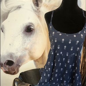 NWOT Abercrombie Baby Doll Navy Blue Top Small